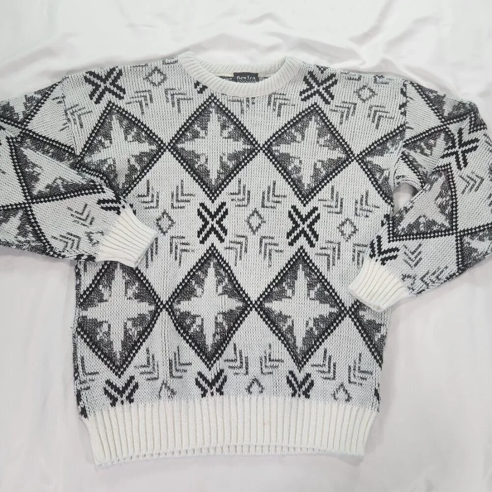 Vintage New Era Men’s Sweater L Knit Funky Ski Made in USA Unisex 80s 90s Lot H
